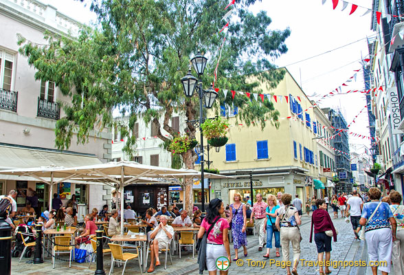 Strolling along Gibraltar's Main Street