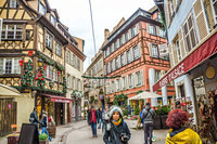 Walking down Rue des Dentelles in La Petite France