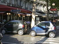 Smart cars abound in Paris.  Tony loves these.
