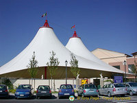 Famous white tents of Castel Romano outlet