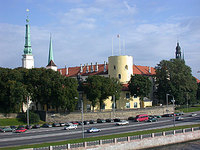 Parts of Riga Castle dates back to 1330 when it was built for German knights.  Now, painted yellow, it is home to Latvia's presi
