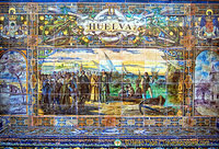 Tile panel representing the province of Huelva
