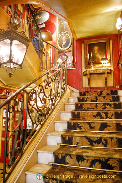 Staircase to upper dining rooms of Le Procope