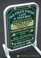 Sign for the Old Police Station Cafe & Takeaway