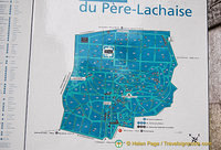 Map of Père-Lachaise cemetery