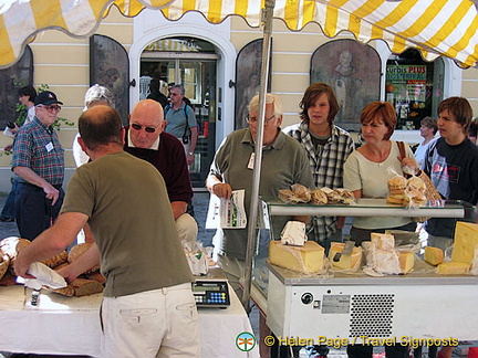 Melk cheese market stall