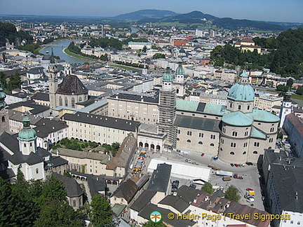 Aerial view of Salzburg from the Hohensalzburg Fortress