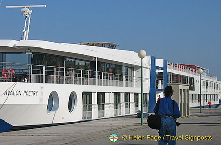 Our riverboat, the Avalon Poetry, in Vienna