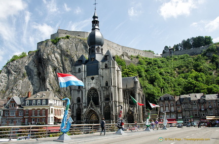 Notre-Dame de Dinant set against the fortified Citadel