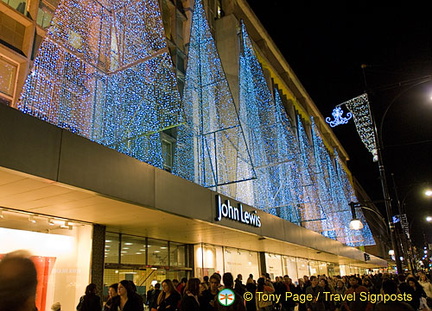 Christmas lights at John Lewis