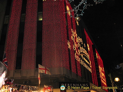 Christmas lights at Debenhams