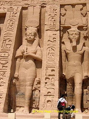 Its Hypostyle hall has Hathor-headed pillars.
[Temple of Hathor - Abu Simbel - Egypt]