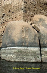 An ancient cartouche engraved on this rock-face.

[Aswan - Nile River -Egypt]