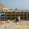 Adjusting the lights for tonight's Son-et-Lumiere show.

[The Giza Plateau - The Great Pyramids - Egypt]