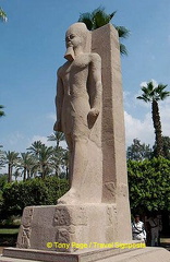 Colossal statue of Rameses II at the gate of the Temple of Ptah.
[Temple of Ptah - Mit Rahina village - Memphis - Egypt]