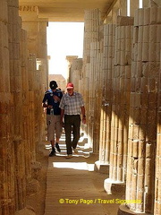 Colonnaded corridor of 40 pillars, ribbed in imitation palm stems.
[Step Pyramid of Djoser - Saqqara - Egypt]