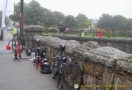 A group of cyclists doing their training