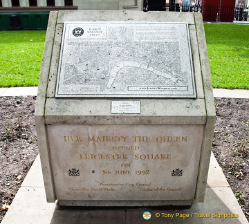 Leicester Square plaque