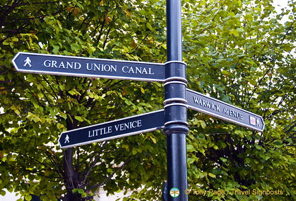 Signpost to Little Venice and Grand Union Canal