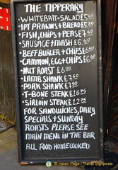 The Tipperary's menu