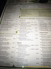 La Tasca's menu