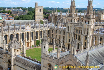 View of All Souls College from St Mary's tower