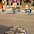 The Oxford Martyrs, Cranmer, Ridley and Latimer, were burnt at the stake here in 1555 and 1556. You can see this Martyrs' cross in Broad Street