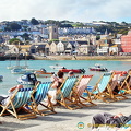 Enjoying the sun on St Ives harbour