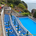 This swimming pool enjoys harbour views