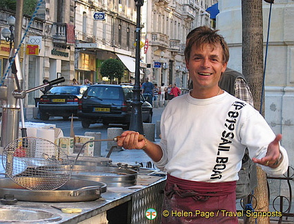 A friendly food vendor