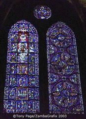 Blue Virgin Window on the south side