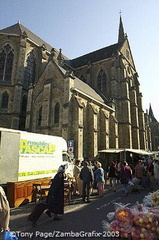 The village of Chateaubriant, and it's market day! 