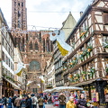 View towards the Notre-Dame de Strasbourg (1102 visits) The Rue Merciere is one of the streets that lead to the Notre Dame de Strasbourg View towards the Notre-Dame de Strasbourg