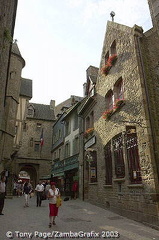 The route runs past the Eglise St-Pierre to the abbey gates [Mont-St-Michel - France]