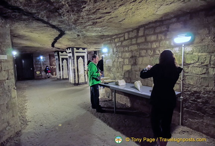 Models of fossils found in the Catacombes quarry