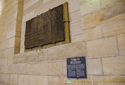 Fragment of black marble table used for royal banquets in the Great Hall