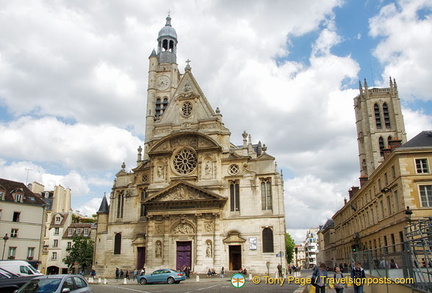 Saint-Étienne-du-Mont with the shrine of St. Geneviève, patron saint of Paris