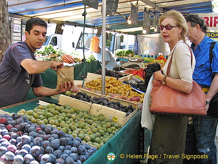 Caroline shopping for some fruit