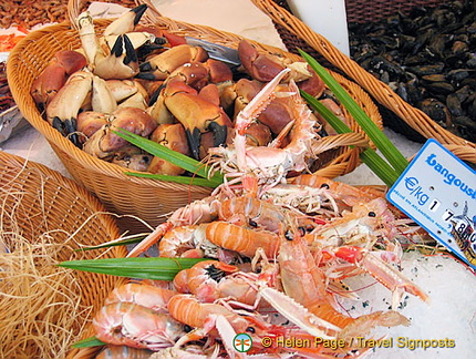 Seafood at Raspail market