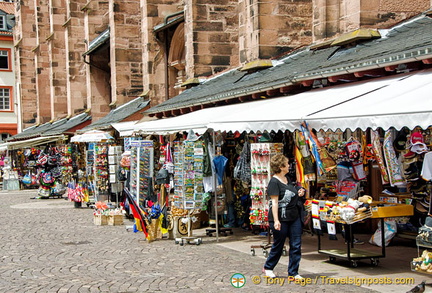 Souvenir stalls in Heidelberg Marktplatz