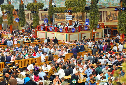 A busy Hofbrau tent