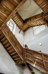 The many sets of stairs up the Observation Tower