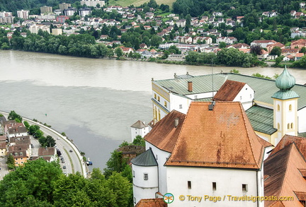 View from the ObservationTower of the three rivers meeting - see the different colours