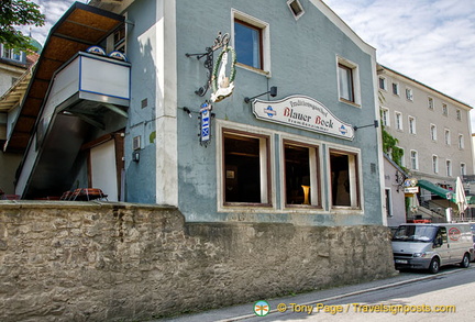 Gasthof Blauer Bock, a local Passau hotel, damaged by the floods