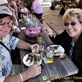 Mike and Jackie enjoying their bratwurst - this was after breakfast