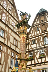 Herterichsbrunnen - a Renaissance fountain with the figure of St George