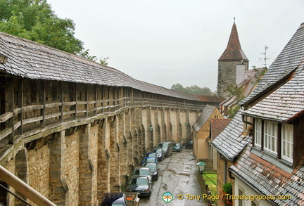 External wall view of Rothenburg's medieval wall