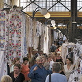 Tourists checking out the lace stalls