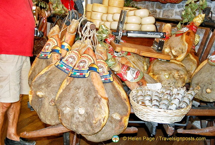 Produce of Umbria featuring plenty of wild boar (cinghiale)