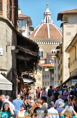 Crossing Ponte Vecchio to Oltrarno